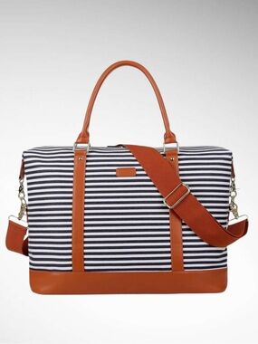 Baosha Canvas Travel Striped Weekender/Overnight Bag with Shoulder Strap